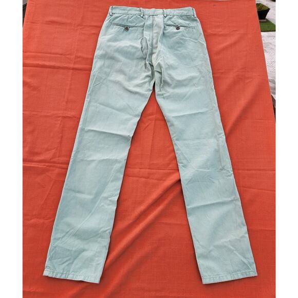 UNIS Men's Green Gio Slim-Fit Mid-Rise Pants 30x33 Classic Button Fly Slacks - Picture 2 of 8